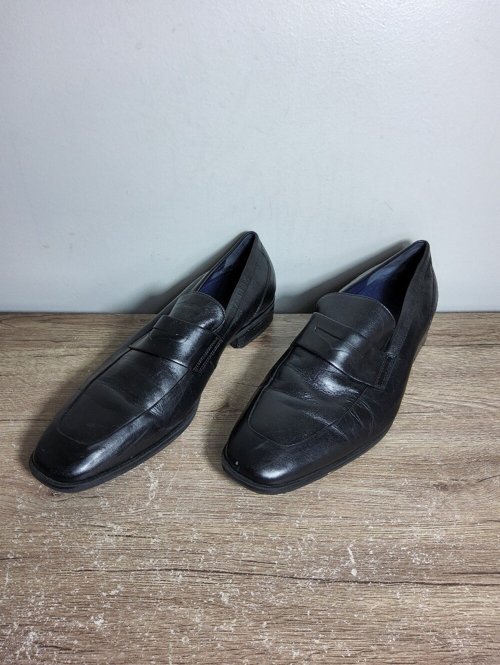 Mens Cole Hann Black Slip On Penny Loafers size 12